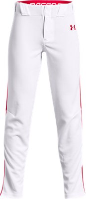 under armour white baseball pants with red piping