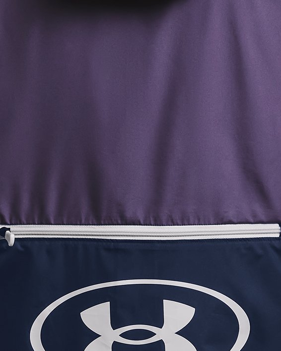 Sweat à capuche et manches courtes entièrement zippé UA Evolution Woven pour homme, Purple, pdpMainDesktop image number 5
