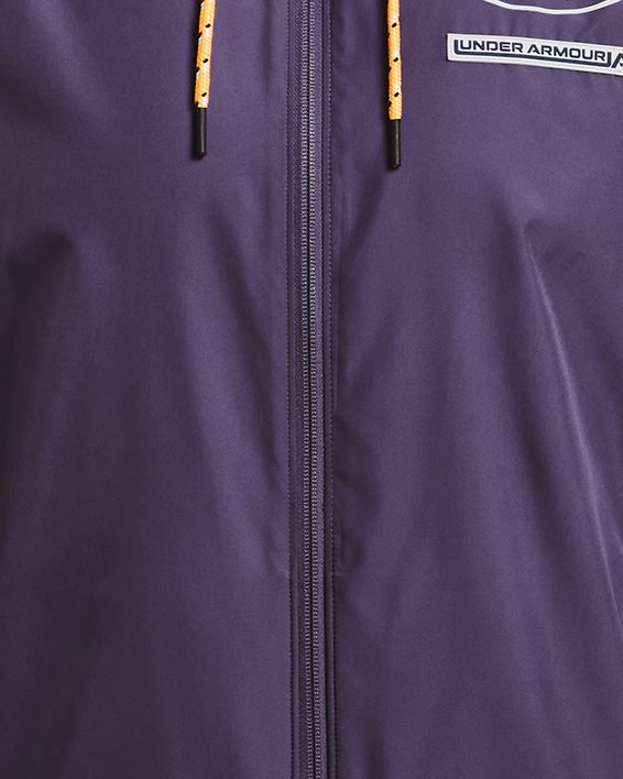Sweat à capuche et manches courtes entièrement zippé UA Evolution Woven pour homme, Purple, pdpMainDesktop image number 4