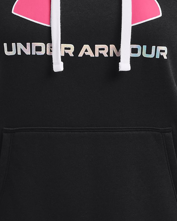 Sudadera con capucha UA Rival Fleece Big Logo Foil Outline para Mujer, Black, pdpMainDesktop image number 4