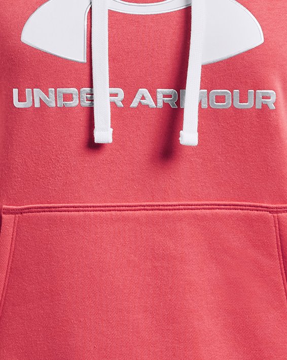 Sudadera con capucha UA Rival Fleece Big Logo Foil Outline para Mujer, Pink, pdpMainDesktop image number 4
