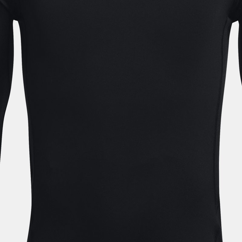 Under Armour Boys' HeatGear Mock Long Sleeve Black / White YXS (122 - 127 cm)