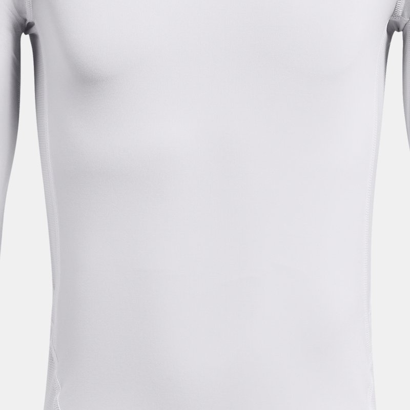 Under Armour Boys' HeatGear Mock Long Sleeve White / Black YXS (122 - 127 cm)