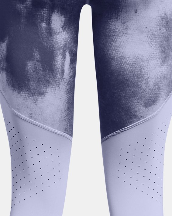 Women's UA Launch Printed Ankle Tights, Purple, pdpMainDesktop image number 5