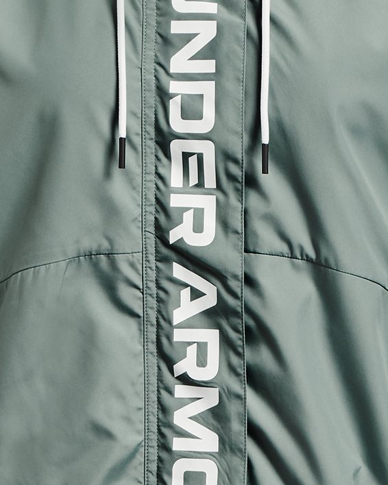 Women's UA RUSH™ Woven Full-Zip Jacket in Gray image number 5