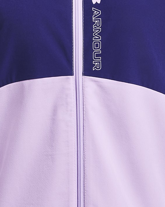 Women's UA Woven Full-Zip Jacket in Blue image number 5