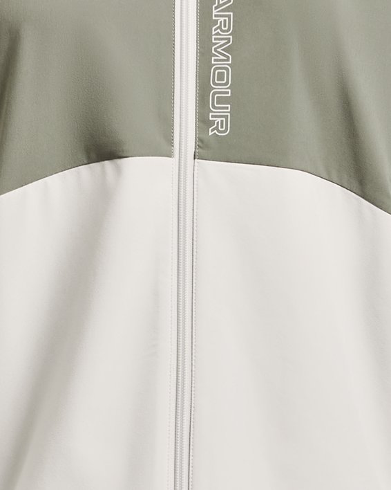 Women's UA Woven Full-Zip Jacket in Green image number 9