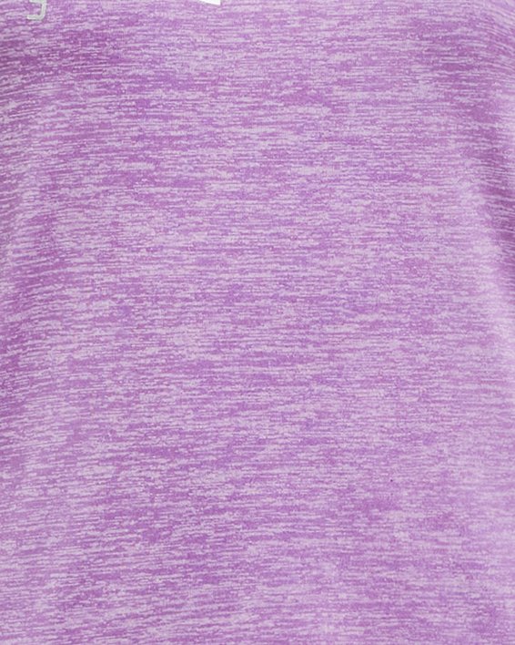 เสื้อแขนสั้น UA Tech™ Twist Arch Big Logo สำหรับเด็กผู้หญิง in Purple image number 0