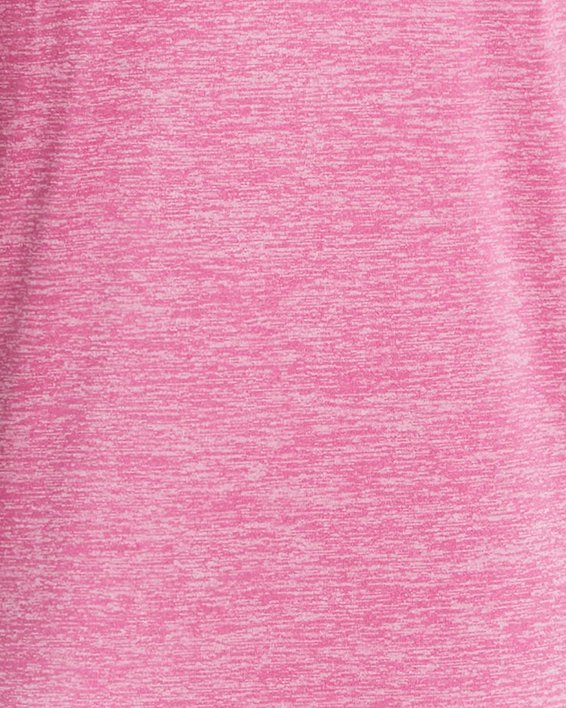 เสื้อแขนสั้น UA Tech™ Twist Arch Big Logo สำหรับเด็กผู้หญิง in Pink image number 1