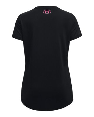 걸즈 UA Tech&trade; 솔리드 프린트 빅 로고 반팔 image number 1