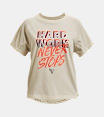女童Project Rock Hard Work短袖T恤