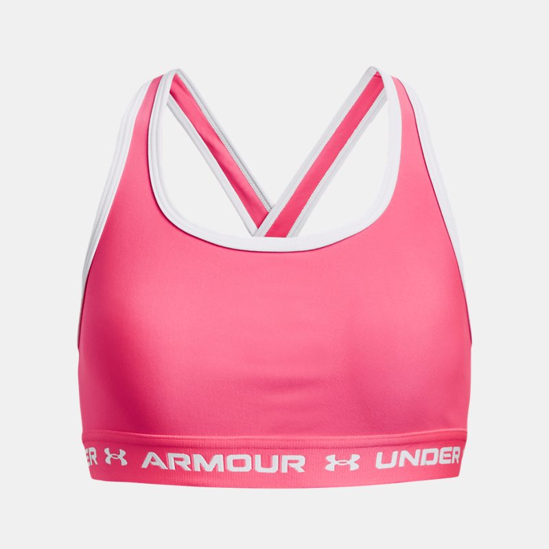 Image of Under Armour Girls' Under Armour Crossback Sports Bra Cerise / White YXL (63 - 67 in)