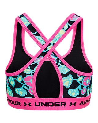 Sujetador Deportivo UA Crossback Printed para Ni&ntilde;a, Black, pdpMainDesktop image number 1