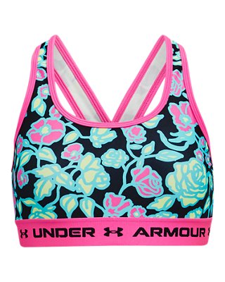 Sujetador Deportivo UA Crossback Printed para Ni&ntilde;a, Black, pdpMainDesktop image number 0