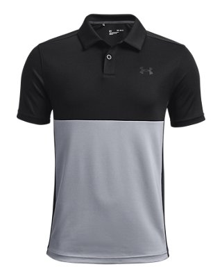 Playera Polo UA Performance Blocked para Ni&ntilde;o, Black, pdpMainDesktop image number 0