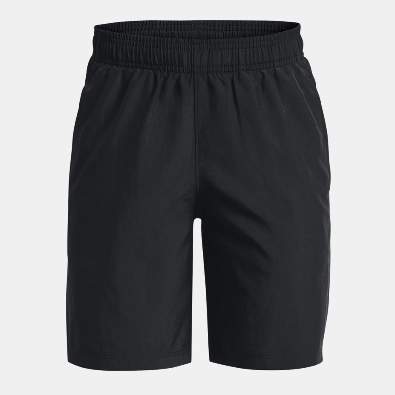 Boys' Under Armour Woven Graphic Shorts Black / White YMD