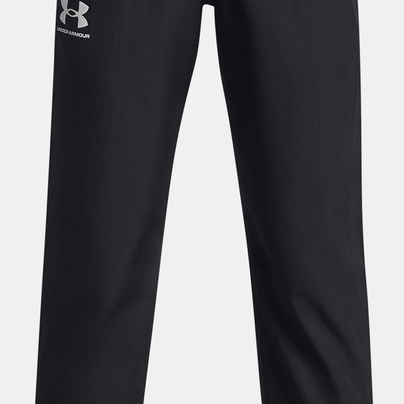 Pantaloni Under Armour Sportstyle Woven da ragazzo Nero / Nero / Mod Grigio YLG (149 - 160 cm)