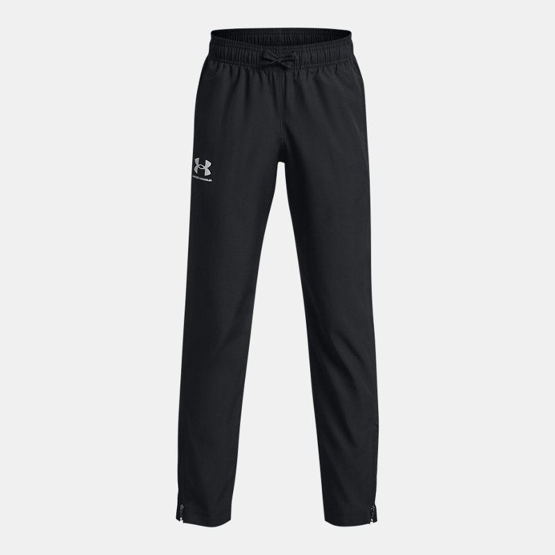 Boys' Under Armour Sportstyle Woven Pants Black / Black / Mod Gray YLG (149 - 160 cm)