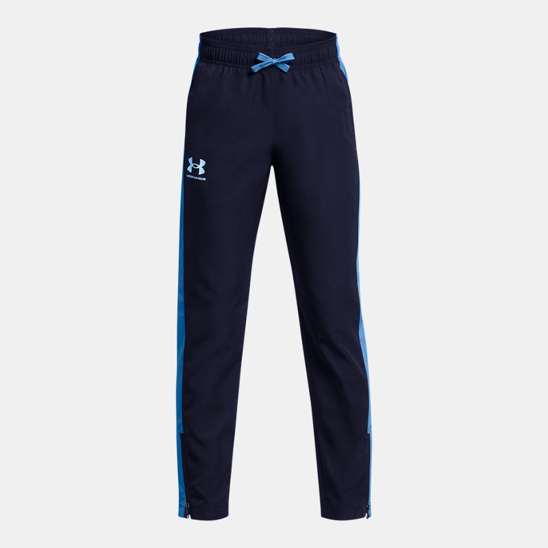 Boys' Under Armour Sportstyle Woven Pants Midnight Navy / Viral Blue / White YLG (149 - 160 cm)