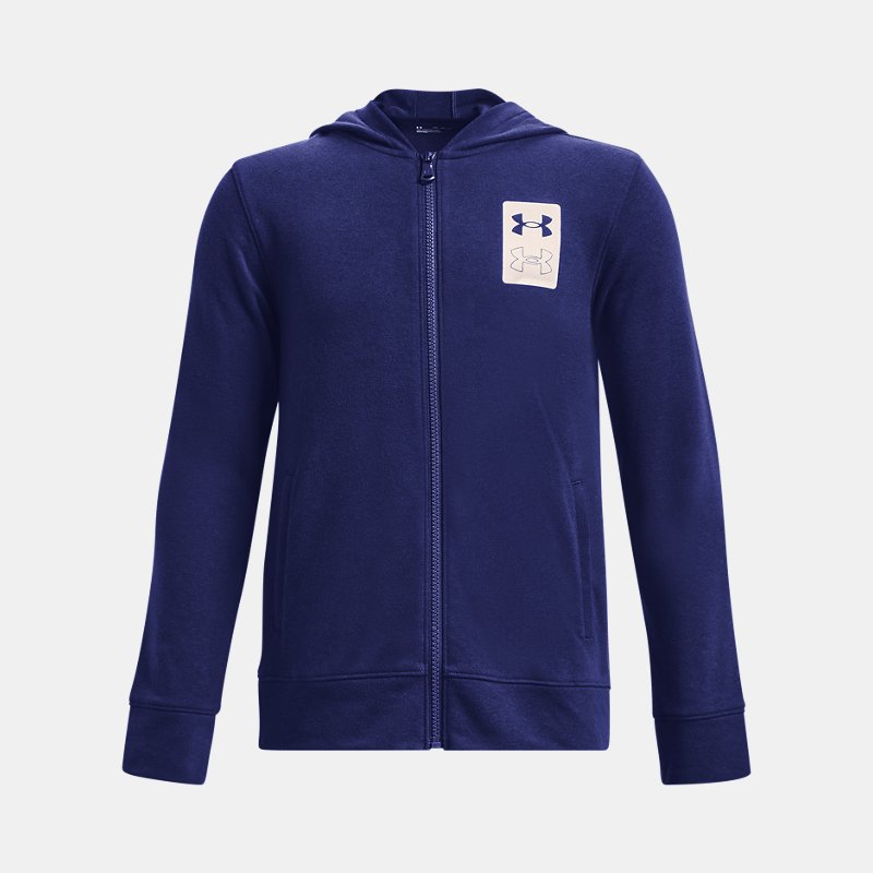 Boys' Under Armour Rival Terry Full-Zip Hoodie Bauhaus Blue / Onyx White YMD