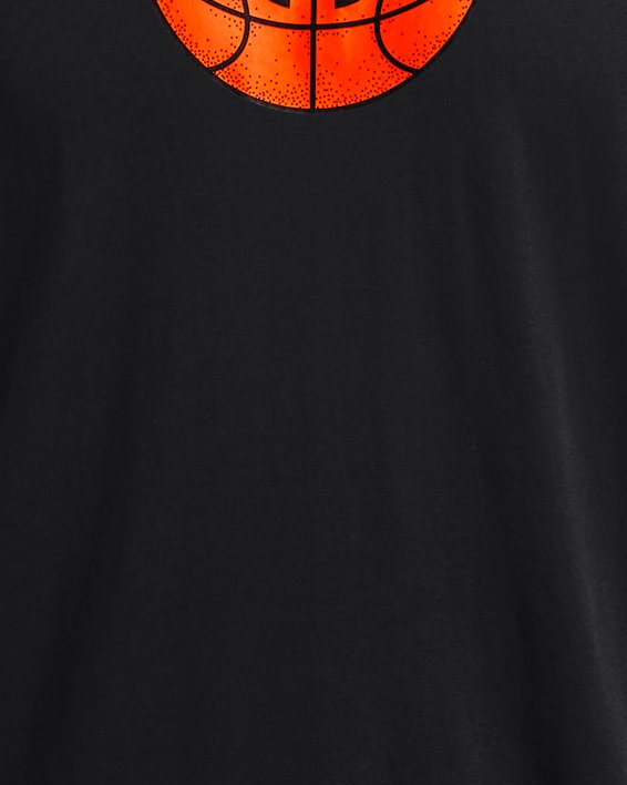 Men's UA Basketball Branded Wordmark Short Sleeve, Black, pdpMainDesktop image number 4