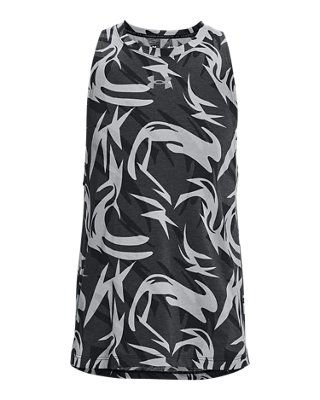 Playera sin mangas UA Baseline Printed para hombre, Black, pdpMainDesktop image number 4