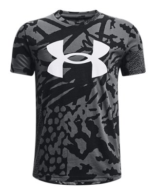 Boys' UA Basketball Big Logo Printed Short Sleeve image number 0