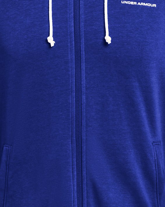 Veste entièrement zippée UA Rival Terry pour homme, Blue, pdpMainDesktop image number 4
