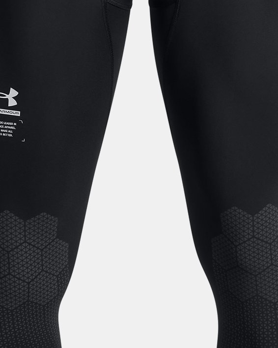 Men's UA HeatGear® ArmourPrint Leggings in Black image number 4
