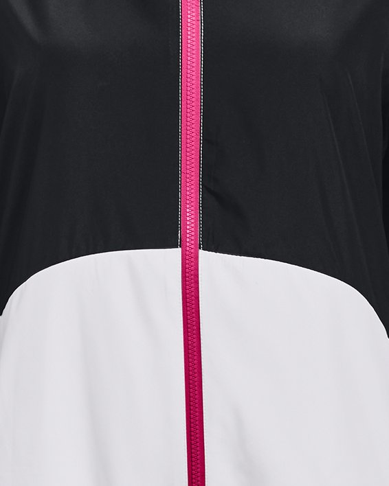 Girls' UA Woven Full-Zip Jacket in Black image number 0