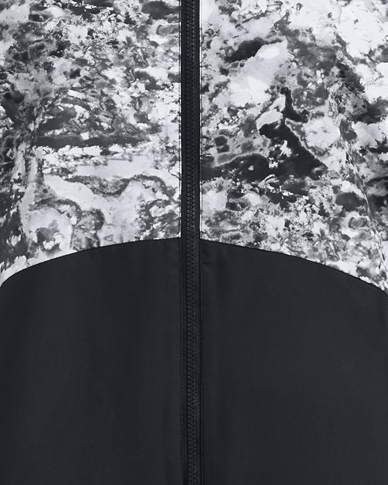 Mädchen UA Woven Jacke mit durchgehendem Zip, Black, pdpMainDesktop image number 0
