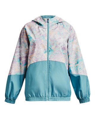 Girls' UA Woven Printed Full-Zip Jacket image number 0