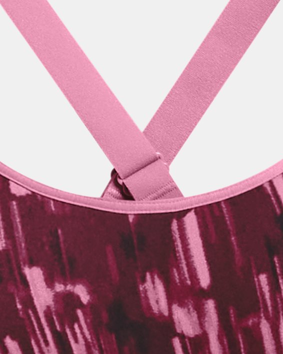 Sujetador deportivo UA Continuum Mid Printed para mujer, Pink, pdpMainDesktop image number 10