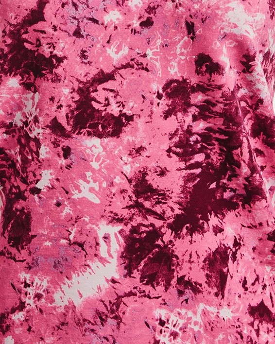 Haut à col ras du cou imprimé UA Rival Terry pour femmes, Pink, pdpMainDesktop image number 4