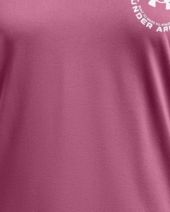 Haut à manches courtes UA Tech™ Crest pour femmes, Pink, pdpMainDesktop image number 4