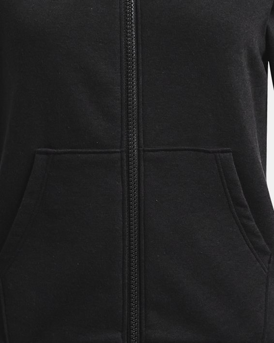 Girls' UA Rival Fleece Full-Zip Hoodie in Black image number 0