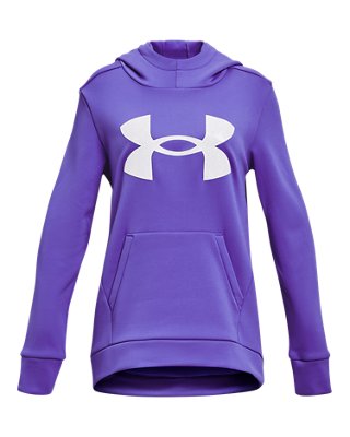 Girls' Armour Fleece® Glitter Hoodie, Purple, pdpZoomDesktop image number 0