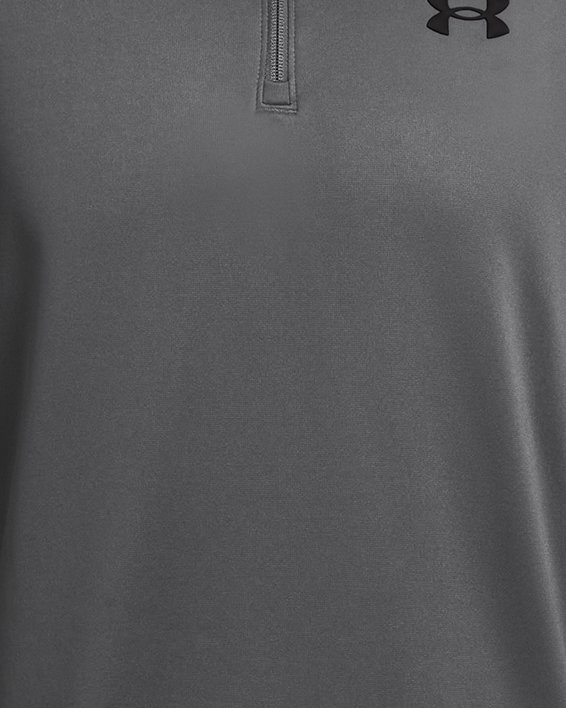 Męska koszulka z krótkim zapięciem na zamek Armour Fleece®, Gray, pdpMainDesktop image number 3