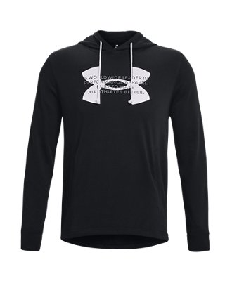 Sudadera con capucha UA Rival Terry Logo para hombre, Black, pdpMainDesktop image number 4