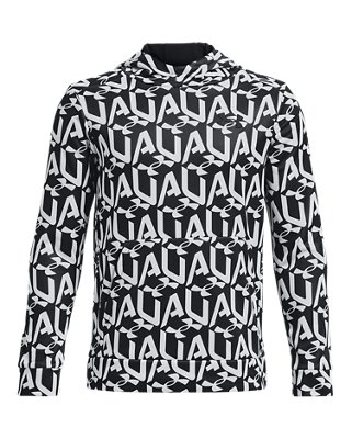 Boys' Armour Fleece&reg; Branded Hoodie, Black, pdpMainDesktop image number 0