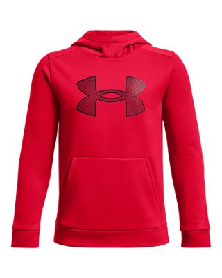 Boys' Armour Fleece® Big Logo Hoodie, Red, pdpZoomDesktop image number 0