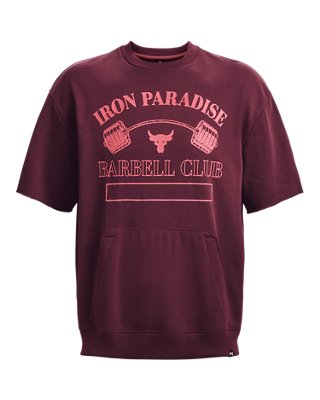 Playera con cuello redondo Project Rock Iron Paradise Heavyweight Terry para hombre, Red, pdpMainDesktop image number 7