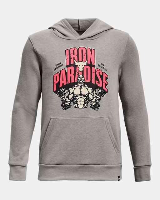 Boys' Project Rock Rival Fleece Iron Paradise Hoodie