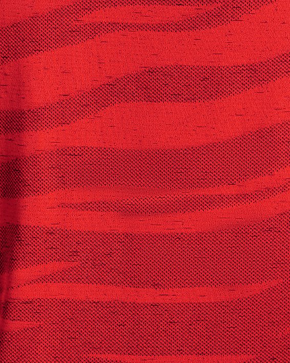 Herren UA Seamless Wave Kurzarm-Oberteil, Red, pdpMainDesktop image number 6