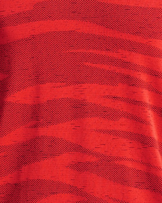 Herren UA Seamless Wave Kurzarm-Oberteil, Red, pdpMainDesktop image number 5