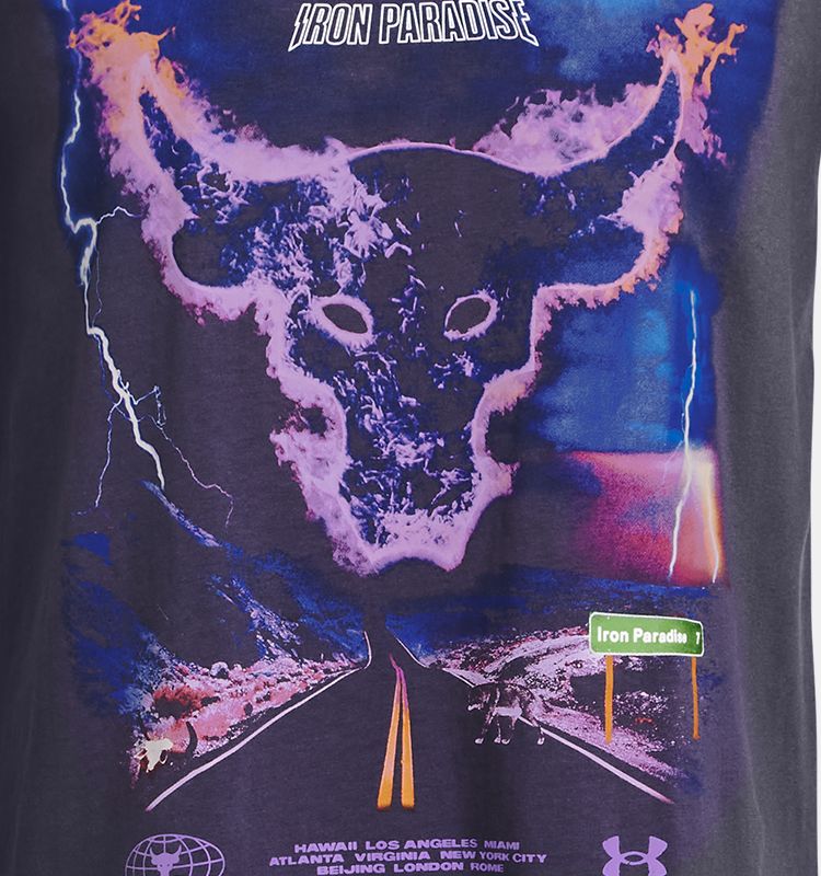 UA]男Project Rock短袖T-shirt-優惠商品| 水洗灰-Under Armour 安德瑪