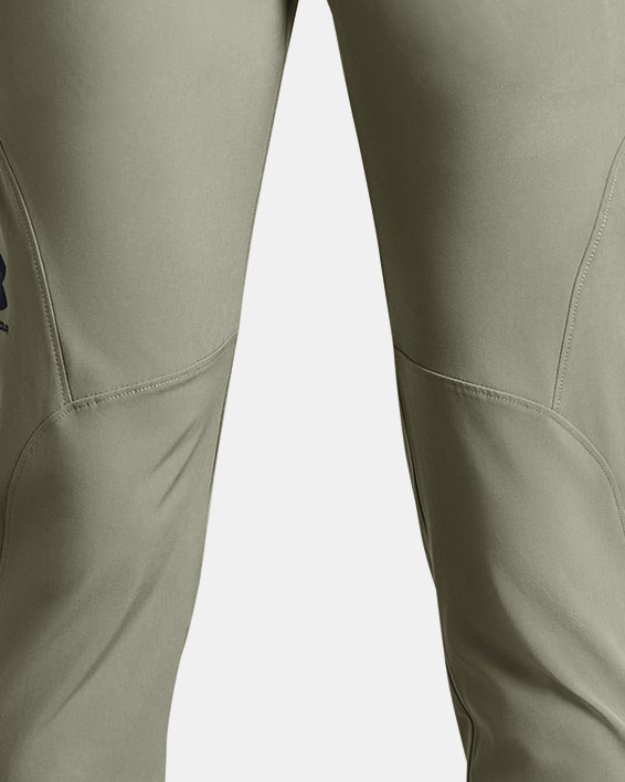 Boys' UA Unstoppable Tapered Pants in Green image number 0