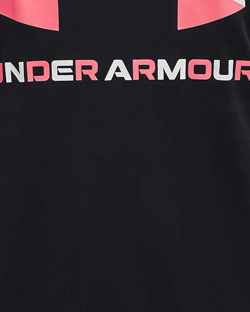 Under Armour Heatgear Pink Big Logo Tshirt Loose Fit Girls Size