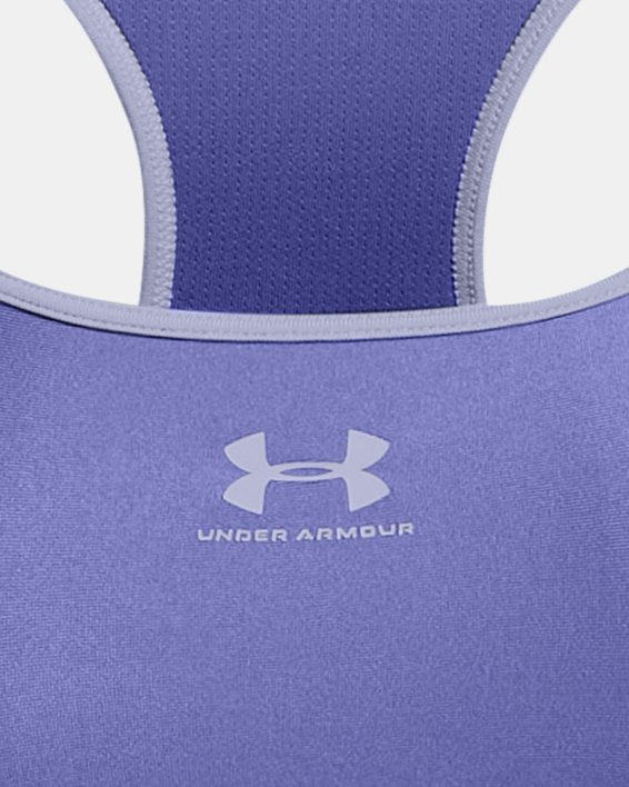 Women's HeatGear® Mid Padless Sports Bra, Purple, pdpMainDesktop image number 10