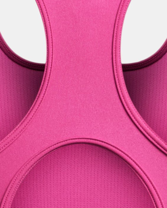 Women's HeatGear® Mid Padless Sports Bra, Pink, pdpMainDesktop image number 11